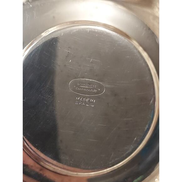 4 Demitasse Continentale Saucers Silverplate, Plates Only, No Cups, 4", Brazil - Picture 12 of 12